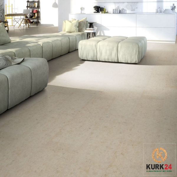 Lakeret plade korkgulv - Champagner Hvid - 60 x 30 cm. - pr m²