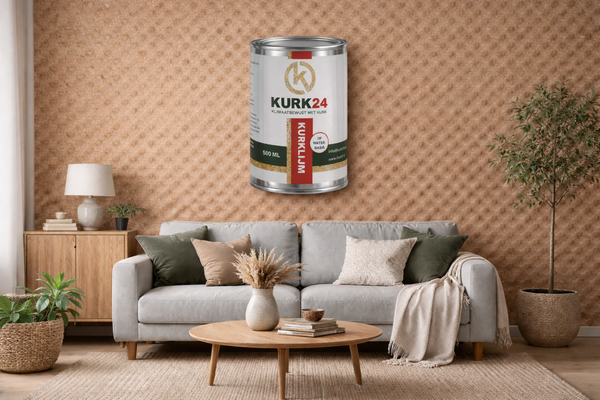 Acousticork kurkrol - 5-10mm dik - 100cm breed - VOORGELIJMD