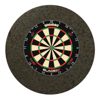 Design dartskive bagplade - Black Smoke - RUND - 80 cm