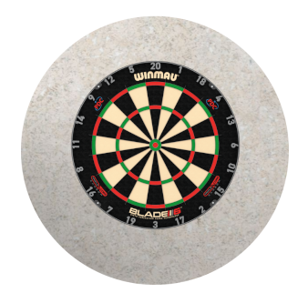 Design Dartskivebagvæg - Country Ivory - RUND - 80cm