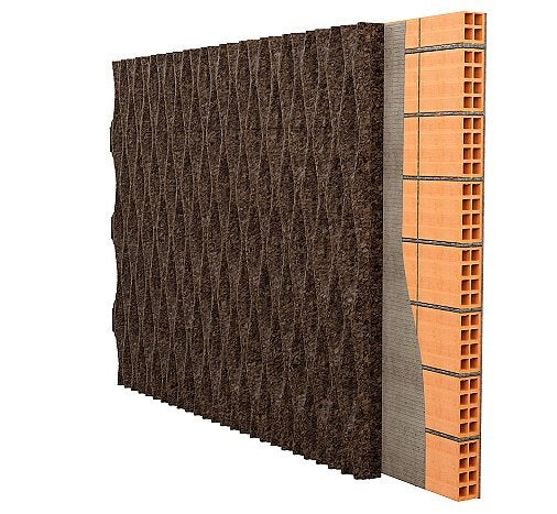 Kork facadebeklædning - Wave L2 - 100 x 50 - 70mm