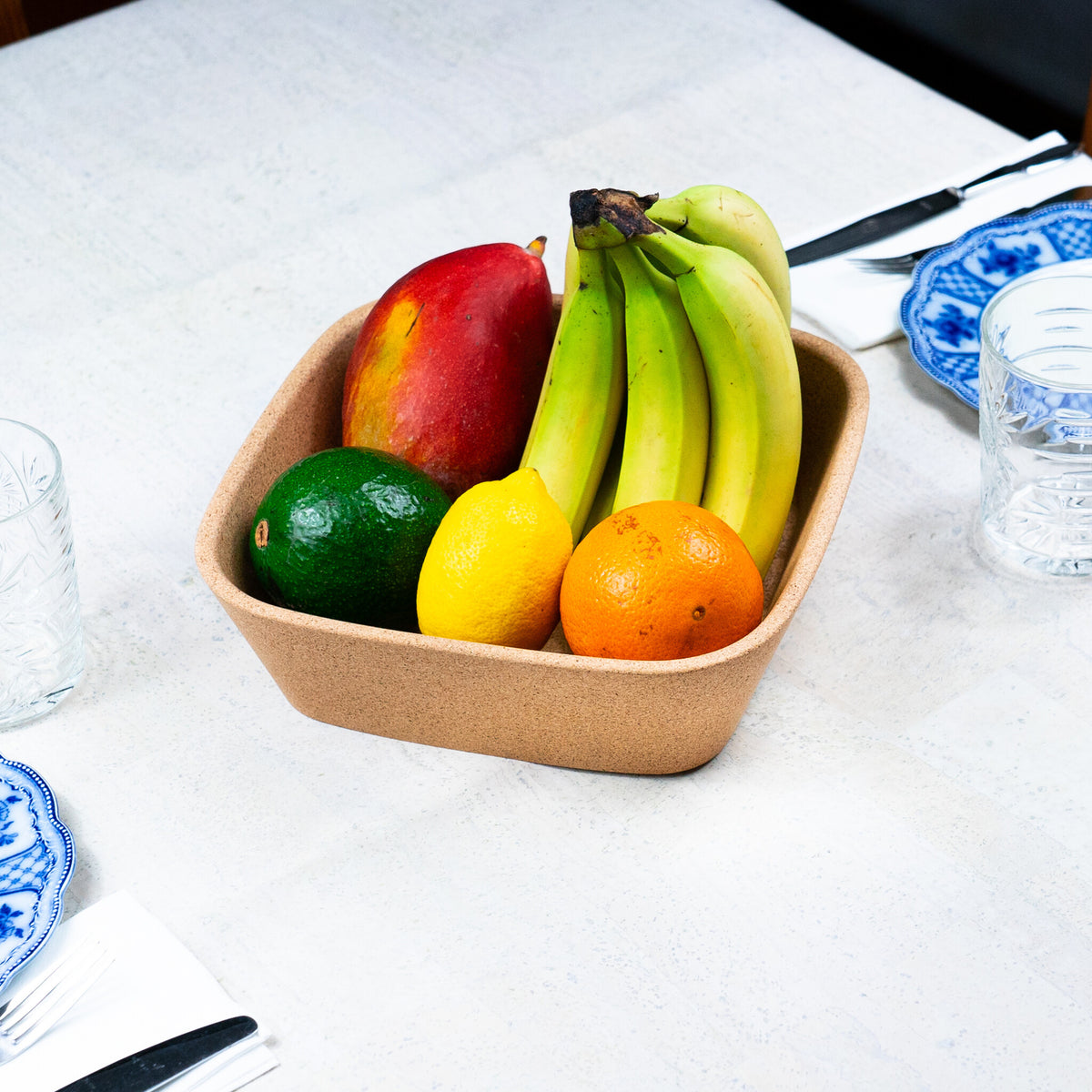 Kurk24 Kurk fruitschaal - vierkant