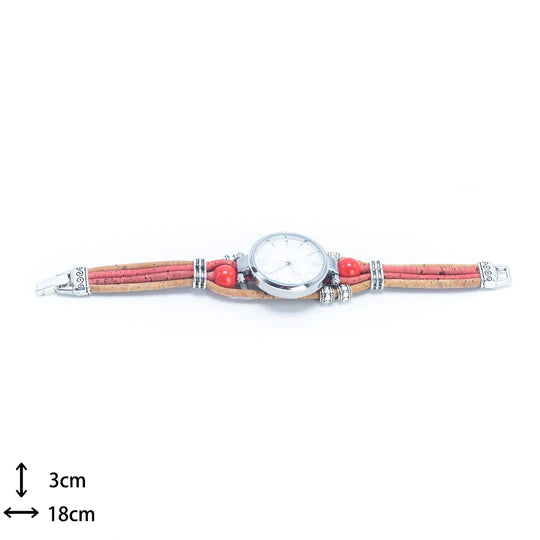 kurk24 Kurk horloge - Rood