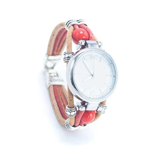 kurk24 Kurk horloge - Rood