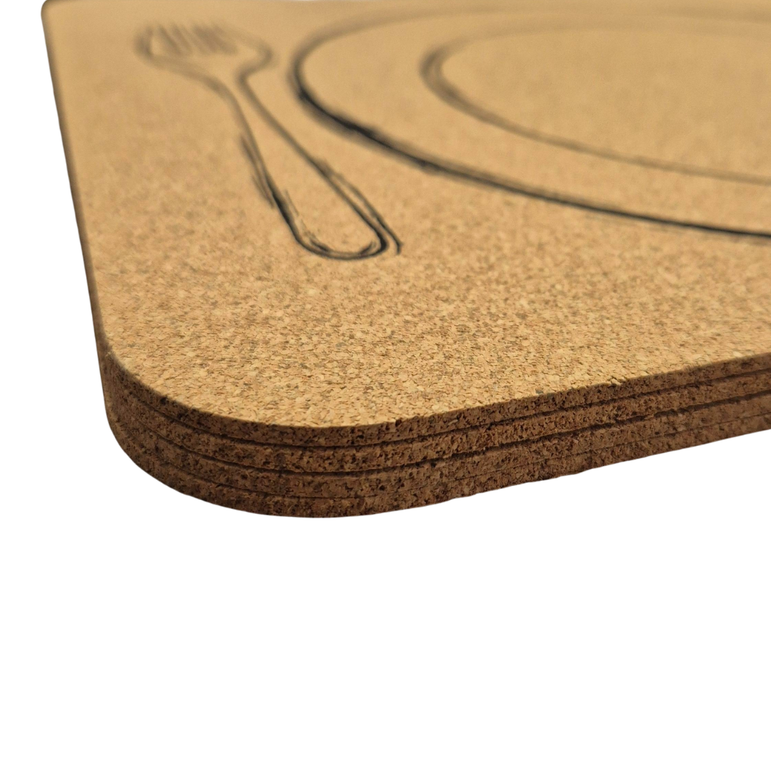 kurk24 Kurk placemats set 4 stuks - Bestek