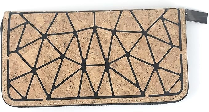 Kurk24 Kurk Portemonnee - Geometrisch - Dames groot - 19 x 10 cm