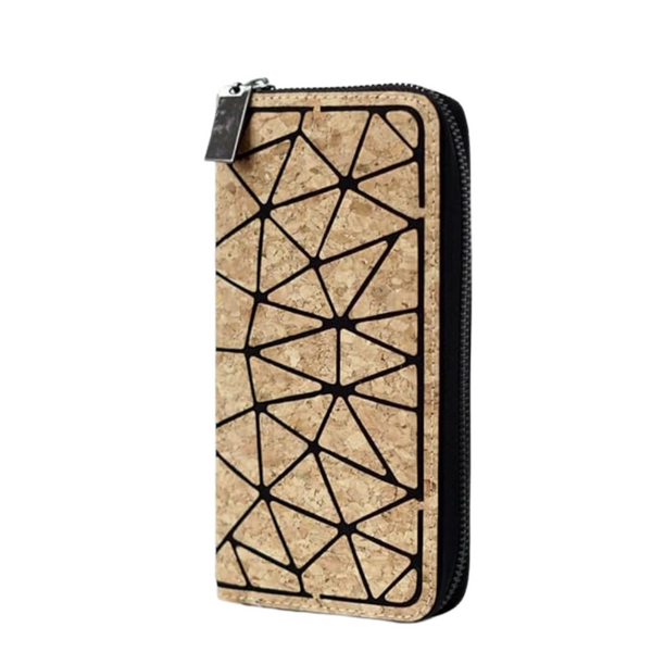 Kurk Portemonnee - Geometrisch - Dames groot - 19 x 10 cm