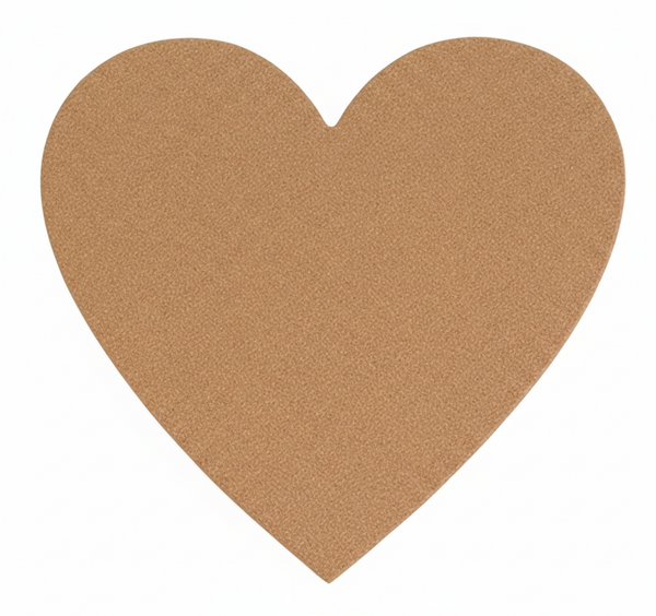 Opslagstavle af kork i hjerteform – Selvklæbende – 60 x 65 cm – 6 mm tyk