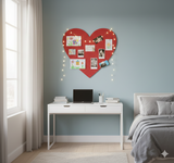 kurk24 Kurk prikbord in hartvorm – Zelfklevend - ROOD – 60 x 65 cm – 6 mm dik