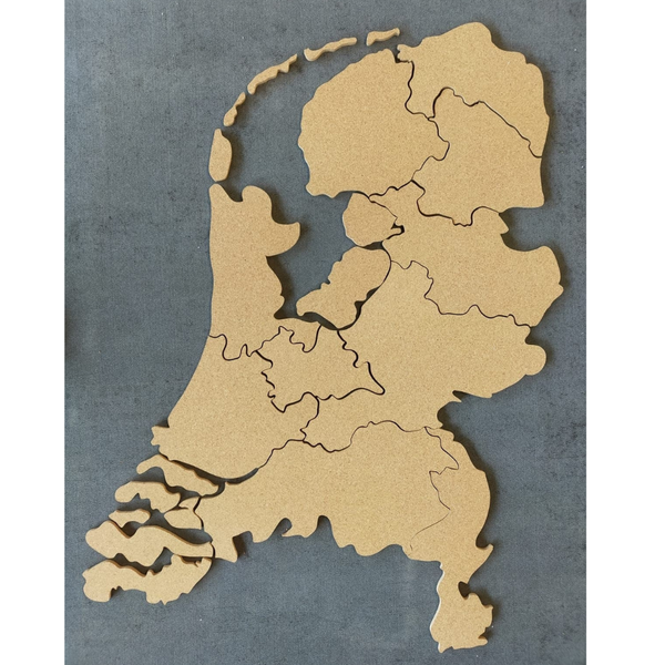 Kurk Prikbord – Nederland Kaart – Zelfklevend – 140×70 cm – 10 mm dik