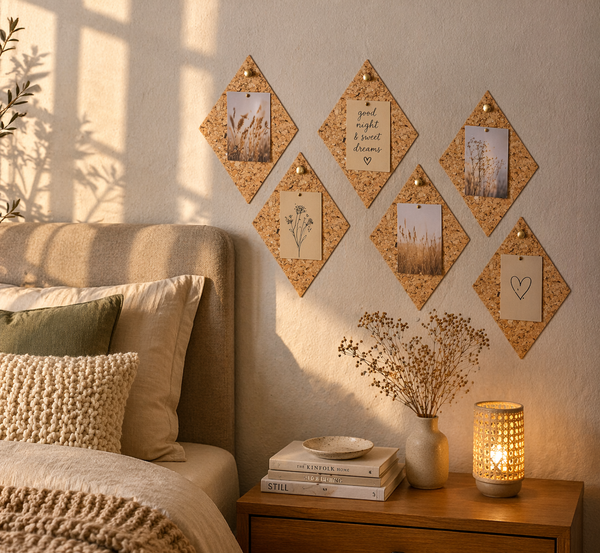 Kurk prikbord ruit - Country - 6 stuks -  30 x 17cm