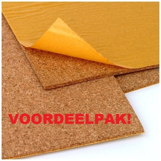 Kurk24 Kurk Prikbord zelfklevend - 60 x 90 cm - 8mm dik - VOORDEELPAK 13 STUKS