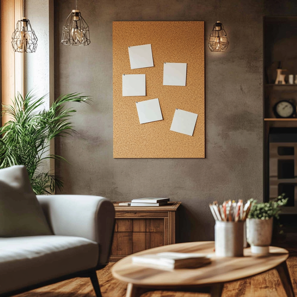 Kork opslagstavle selvklæbende - 60 x 90 cm - 8 mm tyk