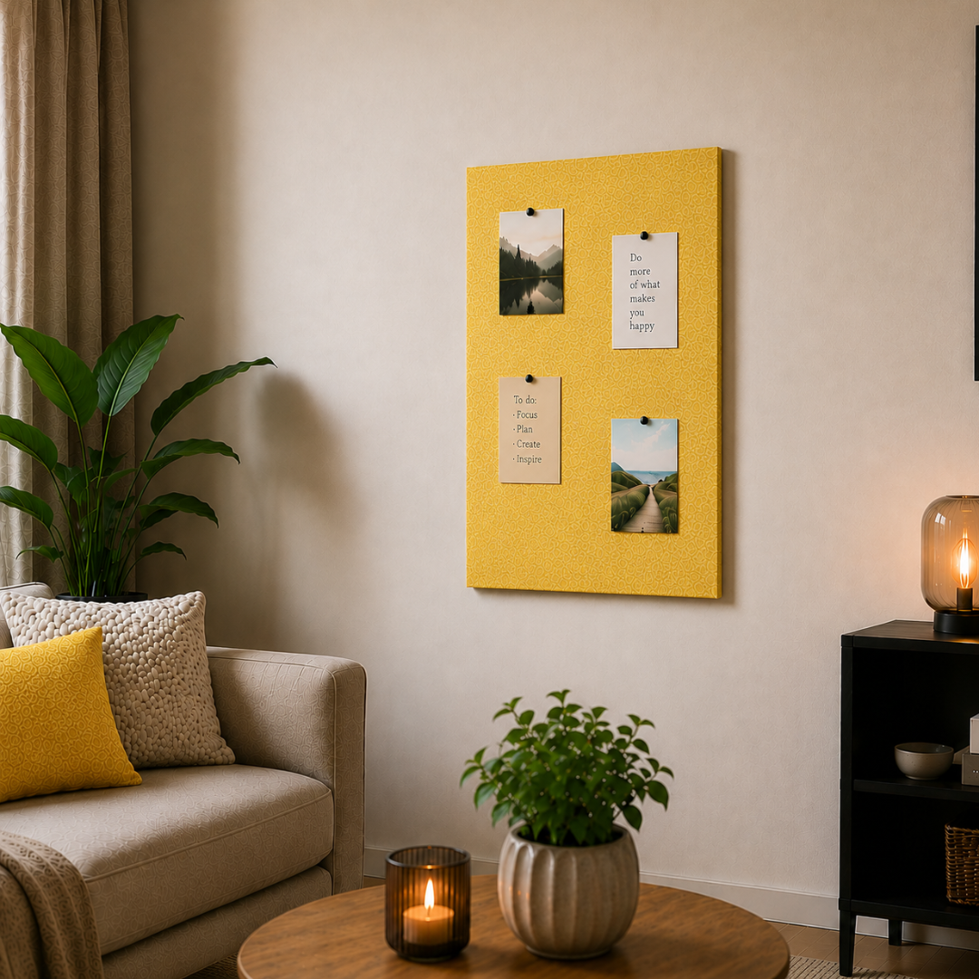 Kurk24 Kurk prikbord - Zelfklevend - Gekleurd - 60 x 90 cm - 8mm - Geel