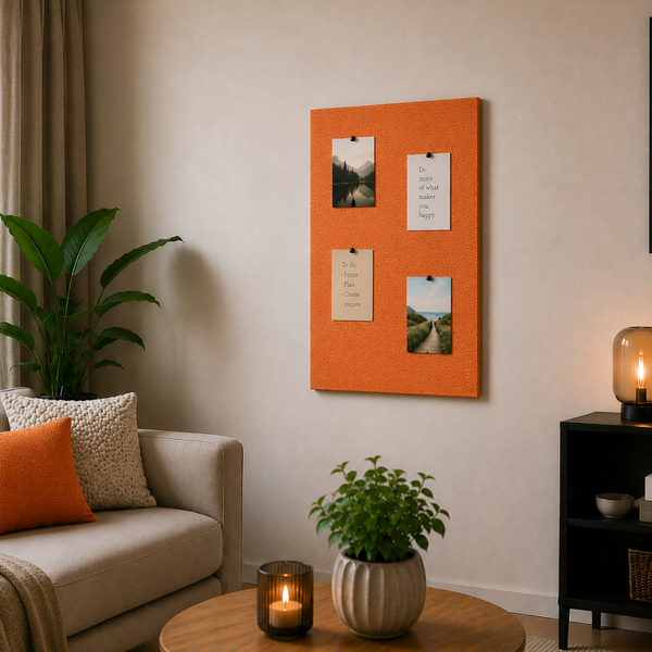 Kurk prikbord - Zelfklevend - Gekleurd - 60 x 90 cm - 8mm - Oranje