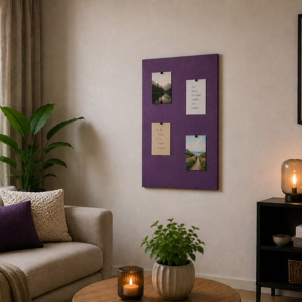 Kurk prikbord - Zelfklevend - Gekleurd - 60 x 90 cm - 8mm - Paars