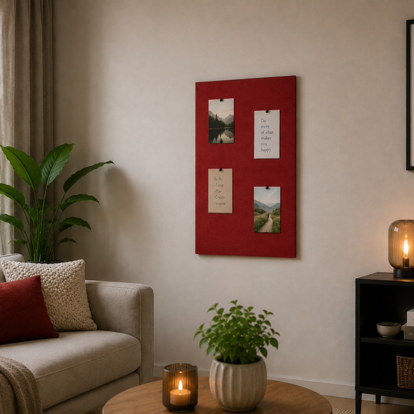 Kurk prikbord - Zelfklevend - Gekleurd - 60 x 90 cm - 8mm - Rood