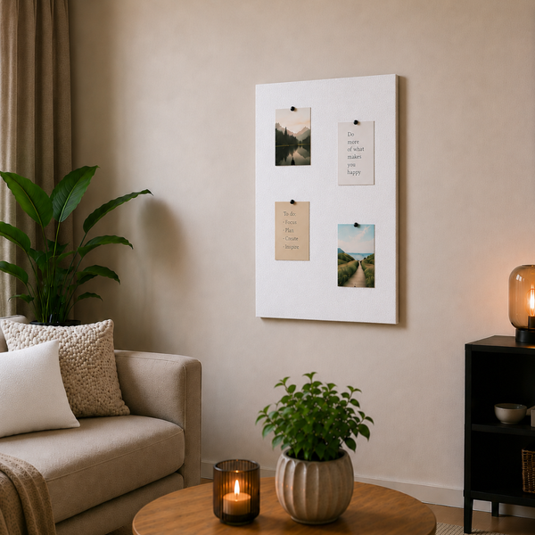 Kurk prikbord - Zelfklevend - Gekleurd - 60 x 90 cm - 8mm - Wit
