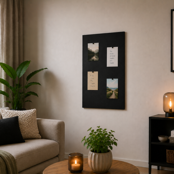 Kurk prikbord - Zelfklevend - Gekleurd - 60 x 90 cm - 8mm - Zwart