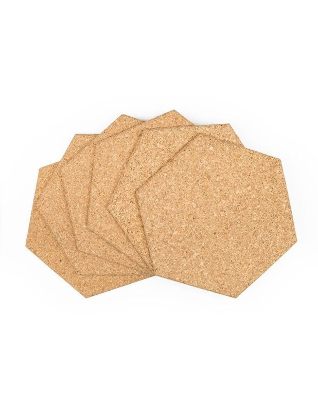 Kurk24 Kurk prikbord zeshoek - naturel - zelfklevend - 30 x 30 cm