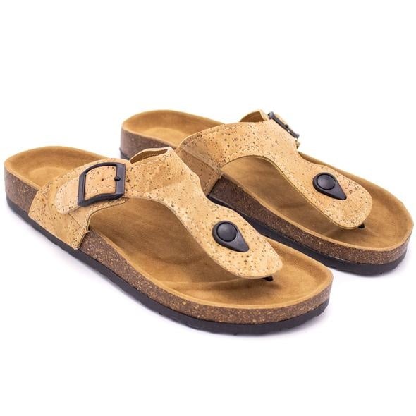 Kurk sandalen - slippers - naturel
