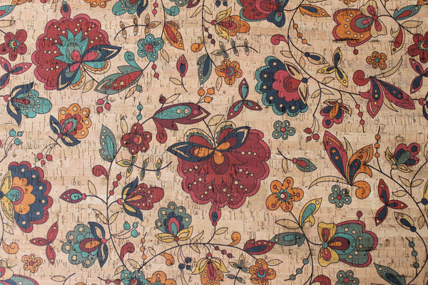 kurk textiel - Bloemen & Vlinders
