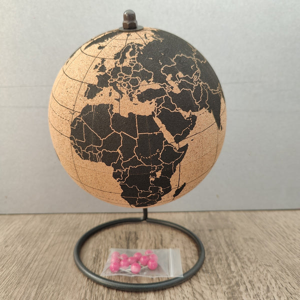 Globus i kork - globus - diameter 15 cm.