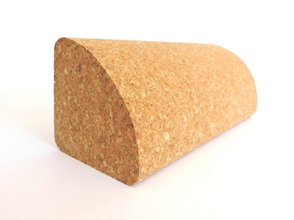 Kork yoga blok, kvart rund, 230 x 80 x 80 mm