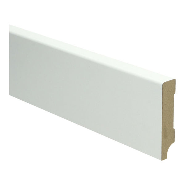 MDF Moderne plint 90x15 wit voorgelakt RAL 9010 - 2,4m