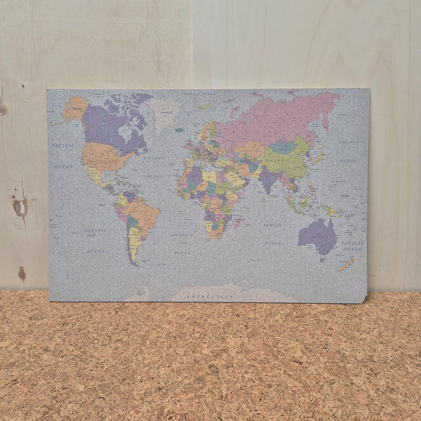 OUTLET - Prikbord Wereldkaart - zelfklevend - 60 x 90 cm