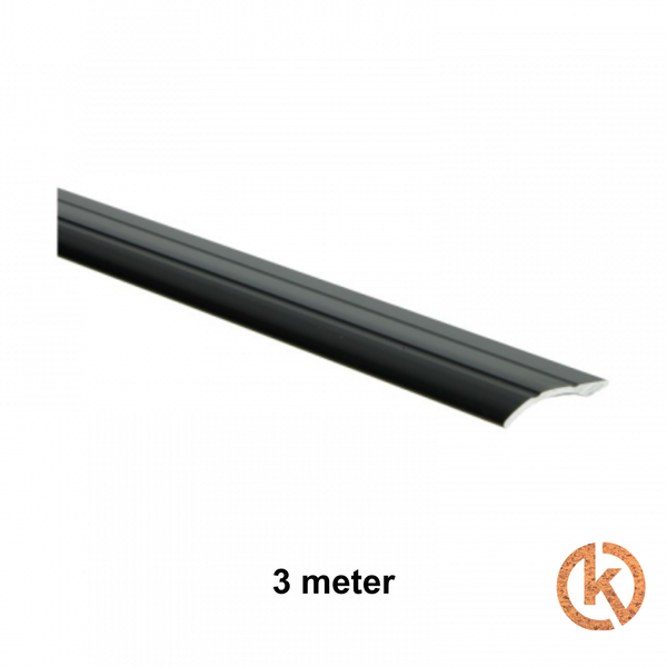 Overgangsprofiel zelfklevend 0-20mm zwart - 3m