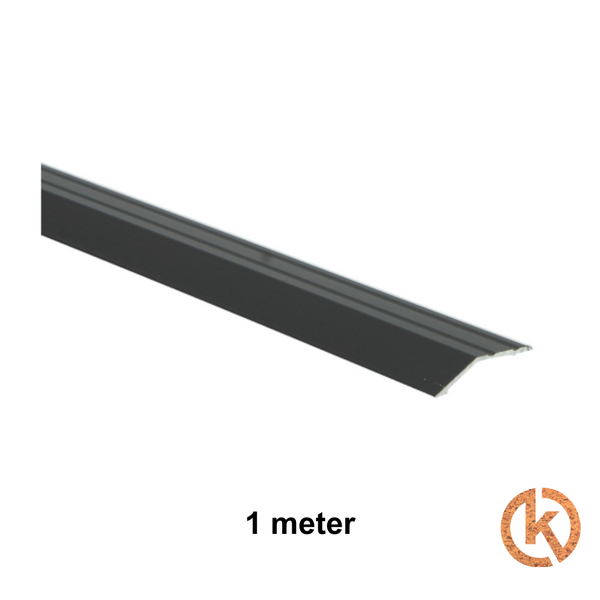 Overgangsprofiel zelfklevend 8mm zwart - 1m
