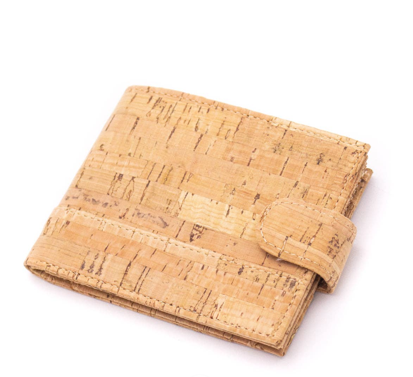Kurk24 Portemonnaie aus Kork - Natur mit Knopf