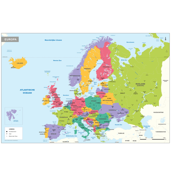 Poster Europakaart - 100 x 140 cm