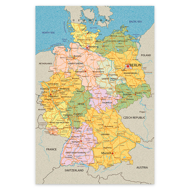 Kurk24 Prikbord Landkaart Duitsland - zelfklevend - 60 x 90 cm