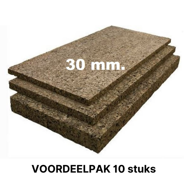 Værdipakke - Ekspanderet korkplade - 100 x 50 cm - 30 mm - 10 stk.