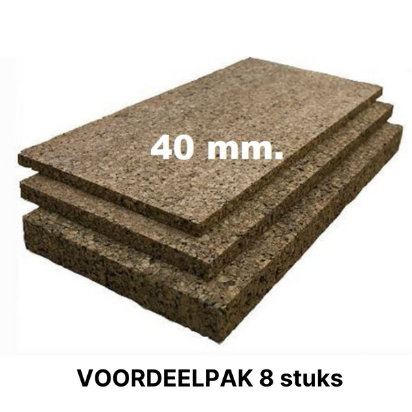 Værdipakke - Ekspanderet korkpaneler - 100 x 50 cm - 40 mm - 8 stk.