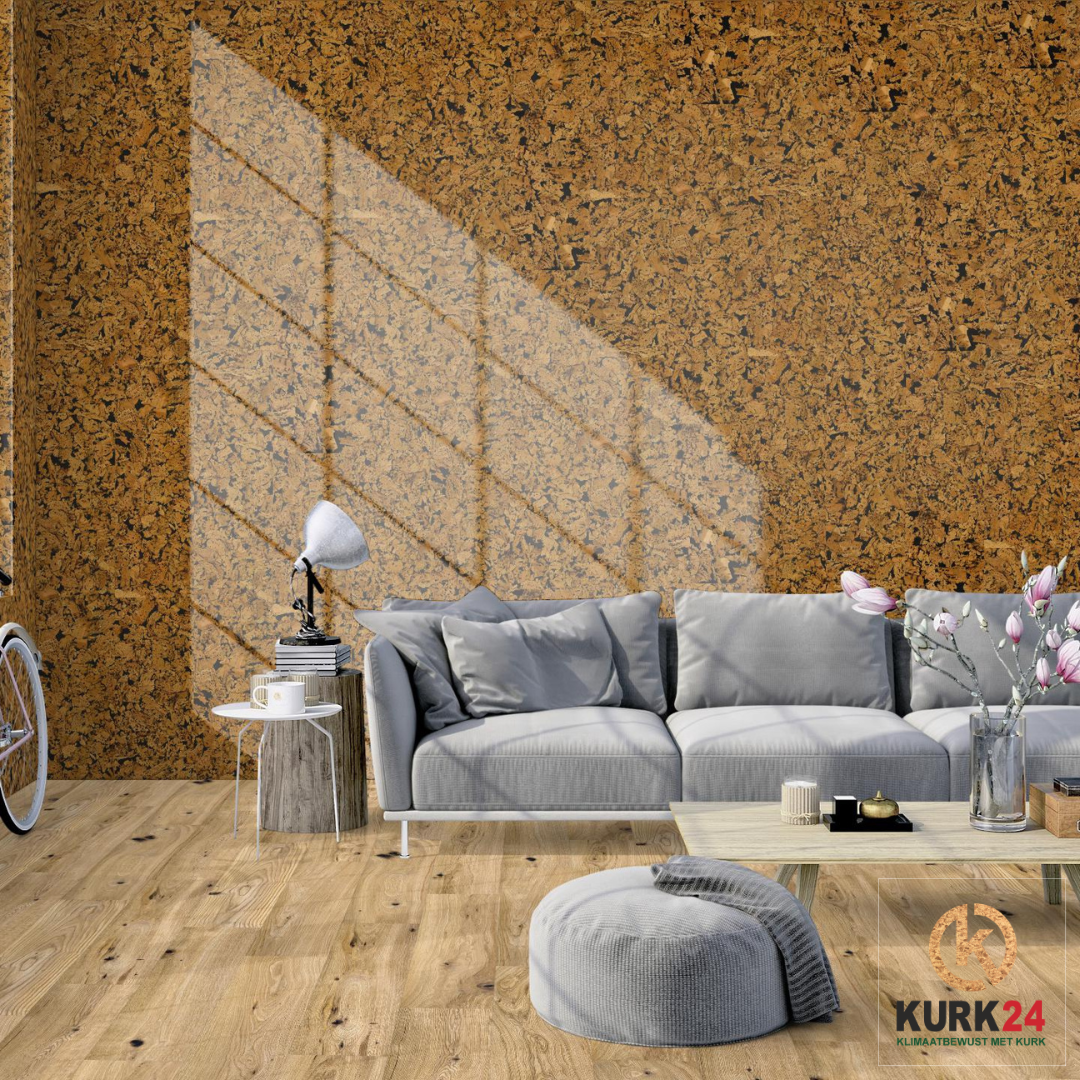 Kurk24 Wandkurk 'Country Black' GEWAXT - 60 x 30 cm - 3mm dik - per m²