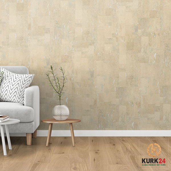 Vægkork Element Rustic White - 60 x 30 cm - 3 mm tyk - Pr. m²