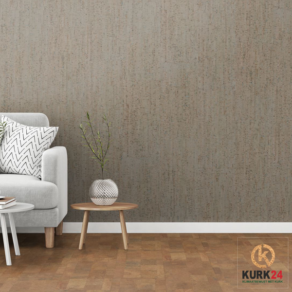 Wandkurk 'Parallel Grey ' GEWAXT - 3mm dik m²