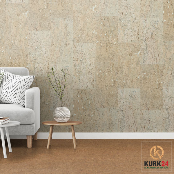 Vægkork Rustic Pearl - 60 x 30 cm - 3 mm tyk - Pr. m²