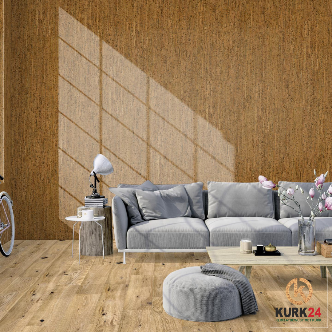 Kurk24 Wandkurk tegel - Amadora - 60 x 30 cm - 3mm dik - GEWAXT - PER M2